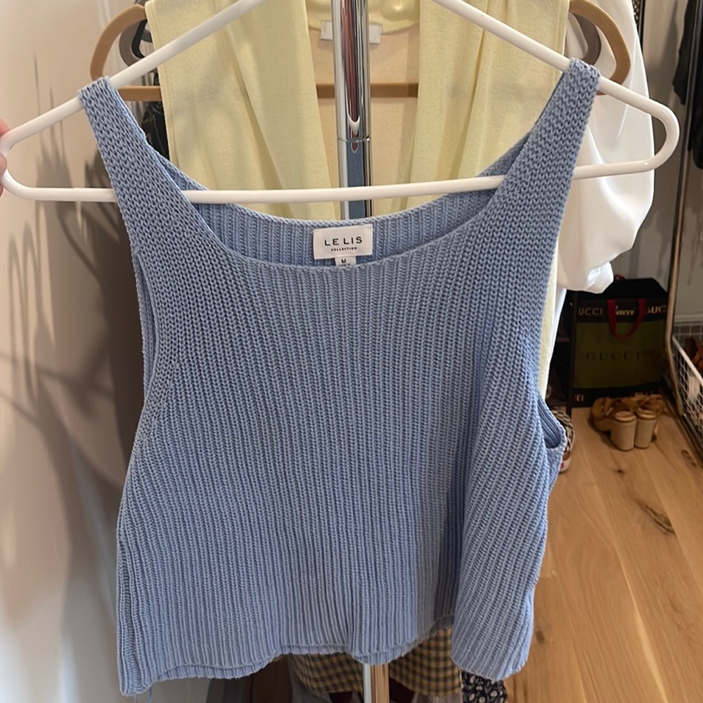 Lelis. From south moon under blue knit tank